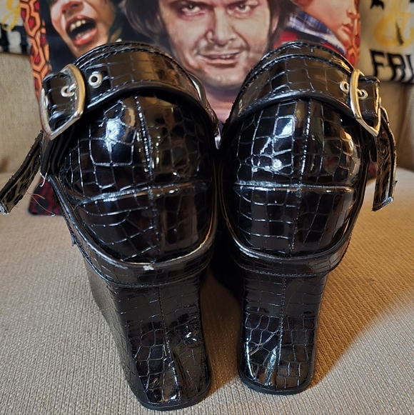 Demonia Black Cheetah -Patterned Wedges - Picture 2 of 4